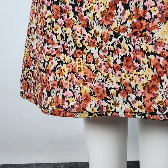 ASTR The Label Red Floral Puff Sleeve Midi Dress Size M - Picture 6 of 12